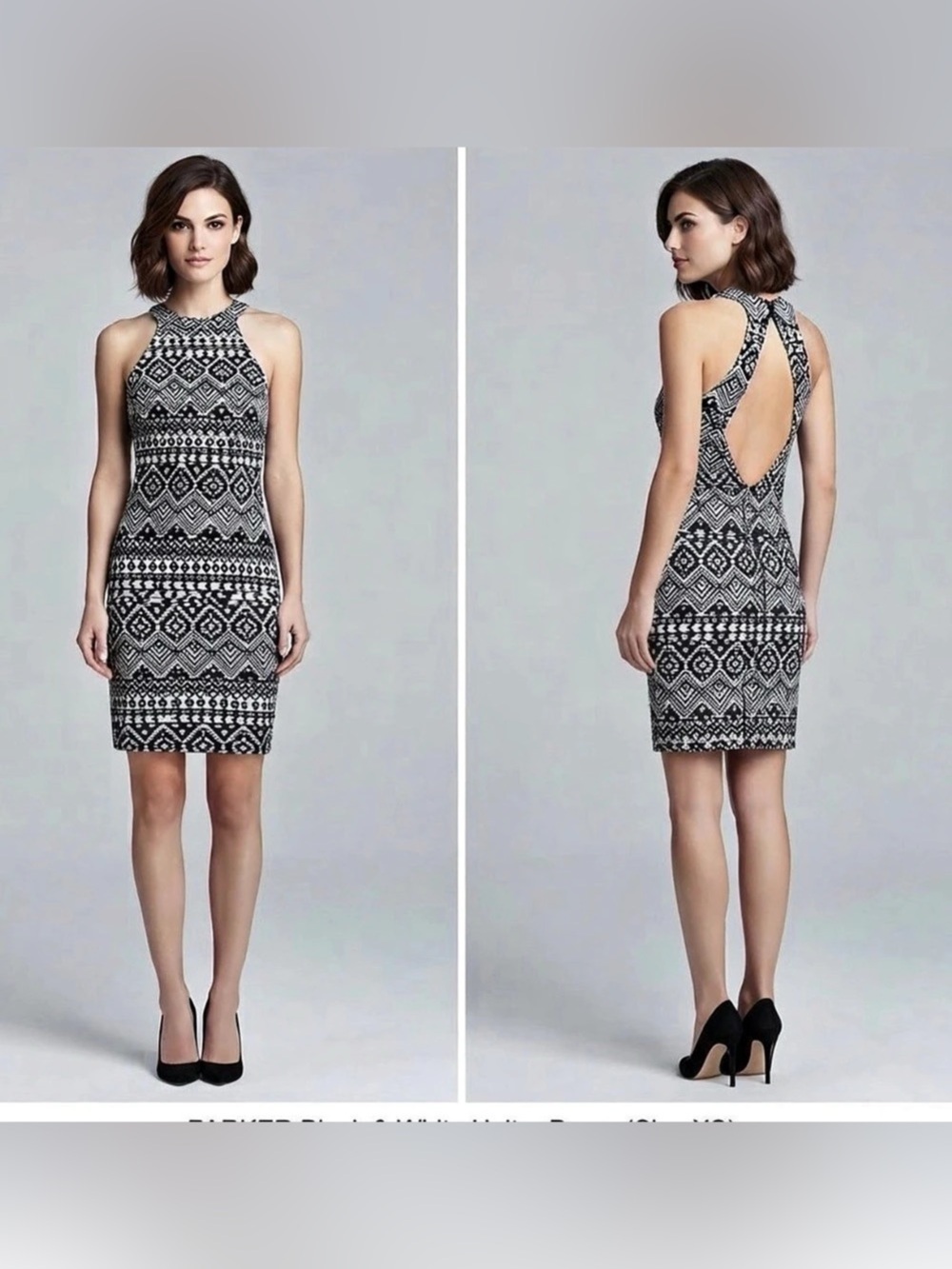 Parker Geometric Mini Dress in Black & White Size XS Like New